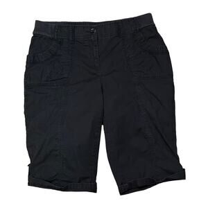 Chico's Roll Up Bermuda shorts Chicos Size 0 (us sz 4) Black Lightweight‎